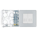 BG Screwless Polished Chrome 2 Gang Master Telephone Socket FPCBTM2 with 35mm Steel Back Box