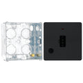 BG Evolve Matt Black 13A Flex Outlet Neon Unswitched Fused Connection Unit PCDMB54B with 35mm Steel Back Box