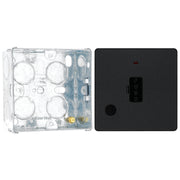 BG Evolve Matt Black 13A Flex Outlet Neon Unswitched Fused Connection Unit PCDMB54B with 35mm Steel Back Box