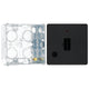 BG Evolve Matt Black 13A Flex Outlet Neon Unswitched Fused Connection Unit PCDMB54B with 35mm Steel Back Box