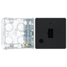 BG Evolve Matt Black 13A Flex Outlet Neon Unswitched Fused Connection Unit PCDMB54B with 35mm Steel Back Box
