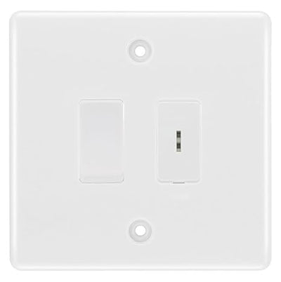 BG Nexus White 2 Gang 20 Amp Key Switch with 20 Amp Double Pole Switch by British General (BG-NWM2G1KS1DP)