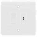 BG Nexus White 2 Gang 20 Amp Key Switch with 20 Amp Double Pole Switch