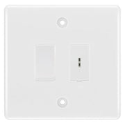 BG Nexus White 2 Gang 20 Amp Key Switch with 20 Amp Double Pole Switch by British General (BG-NWM2G1KS1DP)