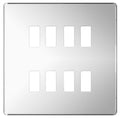BG Nexus GFPC8 Grid Chrome SCREWLESS 8 Gang Front Plate