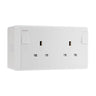 BG Electrical 13A SP Converter Switched Socket White & 50mm Pattress Back Box by British General (BG-822CON+878)