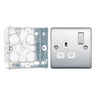 BG Nexus Metal Polished Chrome 13A Single Switched Socket NPC21W with 35mm Steel Back Box