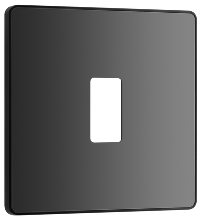 BG RPCDBC1B Evolve Grid Black Chrome 1 Module Square Front Plate - Black Trim