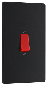 BG Evolve PCDMB72B Matt Black 45A 2 Pole LED Switch-Black Insert by British General (BG-PCDMB72B-Shopify-SA_1)