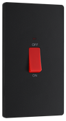 BG Evolve PCDMB72B Matt Black 45A 2 Pole LED Switch-Black Insert by British General (BG-PCDMB72B-Shopify-SA_1)