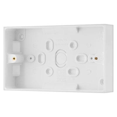BG 902 Moulded Square Edge | White | 32mm | 2 Gang Surface Pattress
