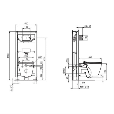 Ideal Standard Concept Aquablade Wall Hung Pan - E047301 by Ideal Standard (IdealStandard-E047301)