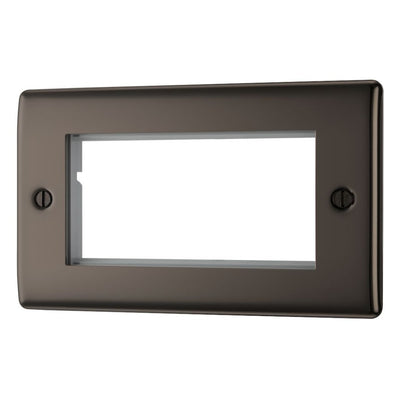 BG Black Nickel 4G Euro Plate with 45W USB A+C Charger Modules - White Insert