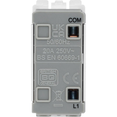 BG R14 Nexus Grid White 20A 20AX 1 Way 1 Pole Retractive PRESS Switch Module by British General (BG-R14)