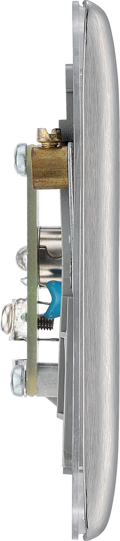 BG NBS62 Nexus Isolated co-axial,1 gang Brushed Steel Satellite Socket Outlets