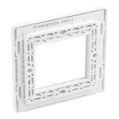 BG Evolve Brushed Steel Double Secondary Telephone Socket, Screw Terminal - White Insert