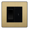 BG Evolve Satin Brass 2 Way Single Pole Key Switch with 2 Way Single Pole Switch, Key Included - Black Insert