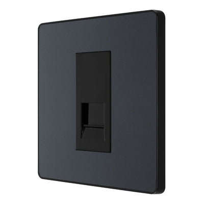 BG Evolve Matt Grey 1 Gang Master Telephone Outlet PCDMGBTM1B with 35mm Steel Back Box