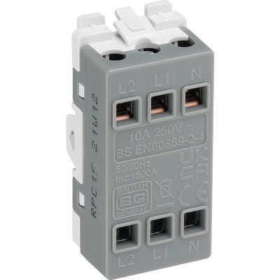BG RPC15 Nexus Grid Polished Chrome 10A 3 Pole Fan Isolator Switch Module