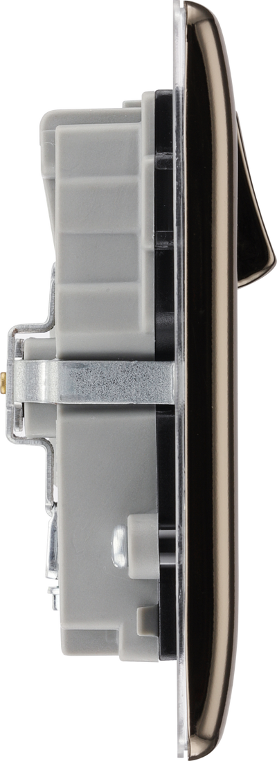 NBN22U3B Side - This 13A double power socket from British General comes with two USB charging ports allowing you to plug in an electrical device and charge mobile devices simultaneously without having to sacrifice a power socket.