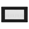 BG Nexus Matt Black 4 Gang Master Telephone Socket, Screw Terminal - White Insert