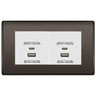 BG Black Nickel 4G Euro Plate with 45W USB A+C Charger Modules - White Insert by British General (BG-NBNEMR4+EMUSBAC45W)
