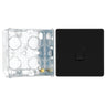 BG Screwless Matt Black 20A 16AX 2 Way Single Light Switch FFB12 with 35mm Steel Back Box by British General