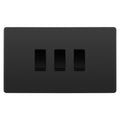 BG Evolve Black Chrome 3 Gang Custom Grid Switch 2x Intermediate 1x 2 Way Switch