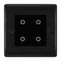 BG Nexus Matt Black Double Secondary Touch Dimmer Switch Black Inserts