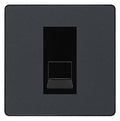 BG Evolve Matt Grey Single RJ11 Telephone Socket PCDMGRJ111 - Black Insert