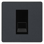 BG Evolve Matt Grey Single RJ11 Telephone Socket PCDMGRJ111 - Black Insert by British General (BG-PCDMGRJ111B)