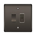 BG Black Nickel 2 Gang EMG LTG TEST Key Switch with 2 Way Single Pole Switch