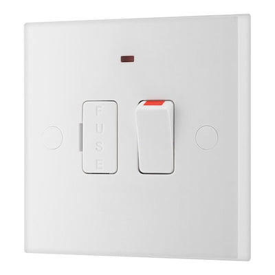 BG 951 Moulded Square Edge | White | 13A 2 Pole Neon Switched Fused Connection Unit by British General (BG-951)