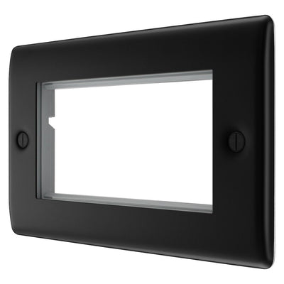 BG Nexus Matt Black 4 Gang Faceplate with 45W USB A+C Charger Modules