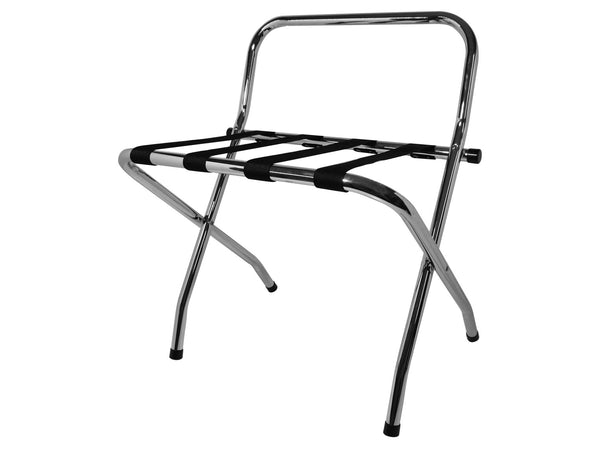 Corby Ashton Metal Luggage Rack in Chrome with Back