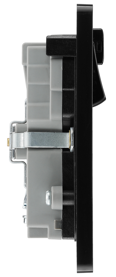 BG Evolve PCDMG22UWRB Matt Grey 2 Gang 13A 1x USB-A 2.1A Socket-Black Insert