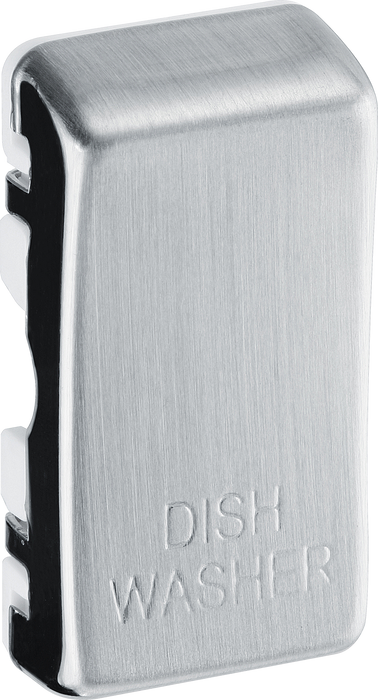 RRDWBS Side - This brushed steel finish rocker can be used to replace an existing switch rocker in the British General Grid range for easy identification of the device it operates and has 'DISH WASHER' embossed on it.