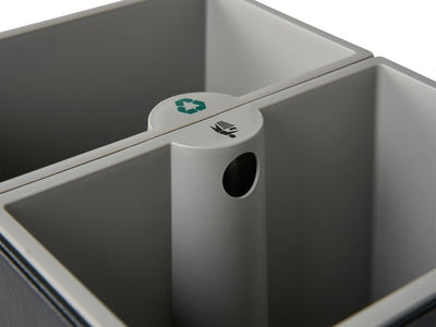 Corby Highland Rectangular Dual Recycling Bin in Black PU Leather with Plastic Inserts