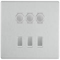 BG Screwless Brushed Steel 6 Gang Switch 3x Trailing Edge LED Dimmer 3x 2Way Custom Switch