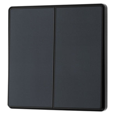 BG Evolve Matt Grey 2 Way Double Edge to Edge Rocker Switch PCDMG42EB with 25mm Steel Back Box