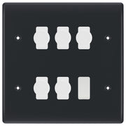 BG Part M 6 Gang Switch 5x Intelligent Dual Mode Dimmer 1x 2 Way Custom Grid