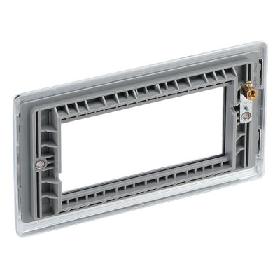 BG Nexus Polished Chrome 4 Gang Secondary Telephone Socket, Screw Terminal - White Insert