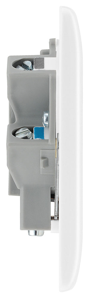 BG 856 Moulded Round Edge | White | 13A Neon Unswitched Fused Connection Unit by British General (BG-856)