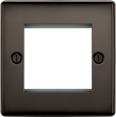BG Electrical NBNEMS2 Euro Module Nexus Metal 2 Module Square Front Plate Black Nickel