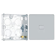 BG Screwless Polished Chrome 1 Gang Secondary Telephone Socket FPCBTS1 with 25mm Steel Back Box