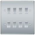BG Polished Chrome 8 Gang Engraved Custom Labelled Appliance Grid Switch