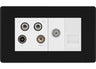 BG Screwless Matt Black Quadplex Combination TV Socket FFB69W by British General (BG-FFB69W)