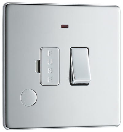 FPC53 Front - This 13A fused and switched connection unit with power indicator from British General provides an outlet from the mains containing the fuse ideal for spur circuits and hardwired appliances.