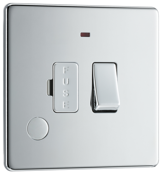 FPC53 Front - This 13A fused and switched connection unit with power indicator from British General provides an outlet from the mains containing the fuse ideal for spur circuits and hardwired appliances.