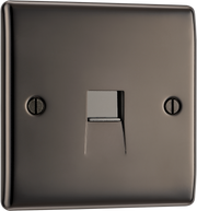 BG NBNBTS1 Nexus Metal Black Nickel 1 Gang Slave Telephone Socket by British General (BG-NBNBTS1-Shopify-SA_1)